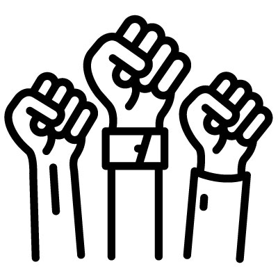 Illustration of arms and hands protesting