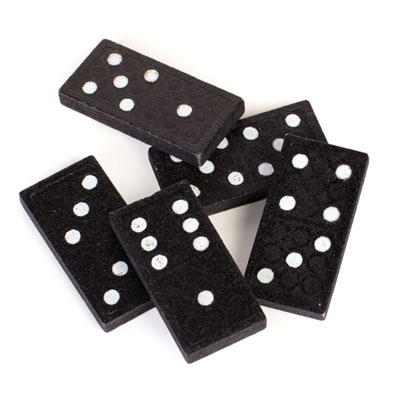 Stack of black dominoes